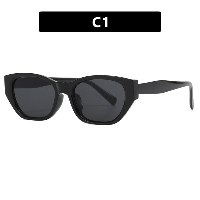 Dame Cat-Eye solbriller med transparent, geometrisk ramme Luvikno
