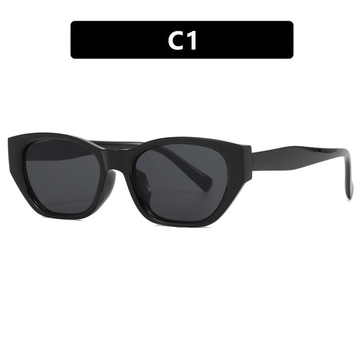Dame Cat-Eye solbriller med transparent, geometrisk ramme Luvikno