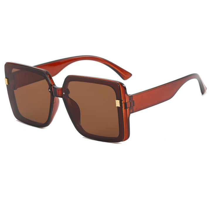Damer trendy oversized firkantet solbrille Luvikno