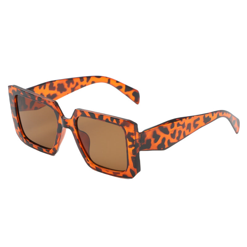 Dame trendy oversized solbriller i leopardmønster Luvikno