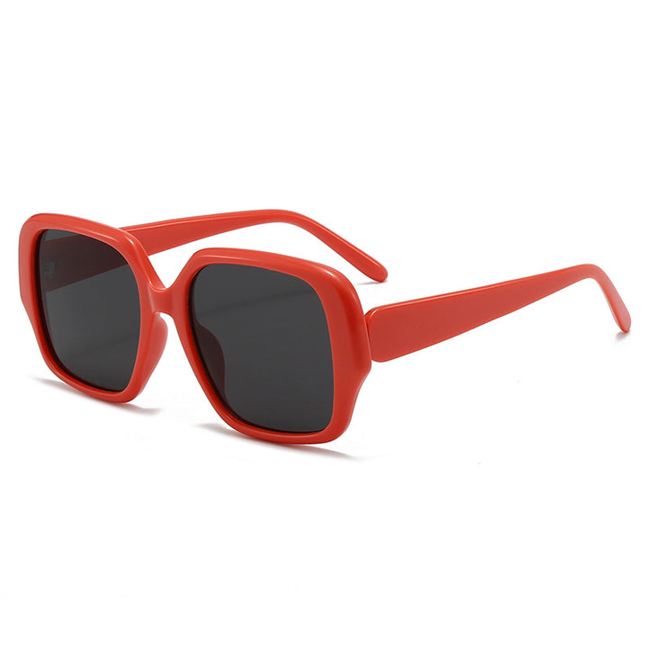 Dame moterisk kvadratisk solbrille med bred ramme Luvikno
