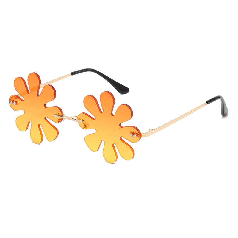 Dame Lekker blomster-solkors med stilfull metallramme Luvikno