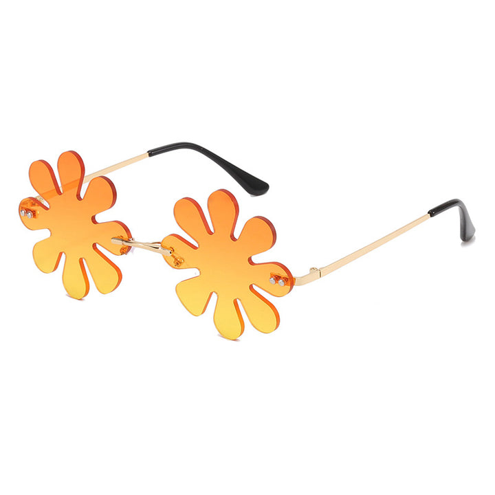 Dame Lekker blomster-solkors med stilfull metallramme Luvikno