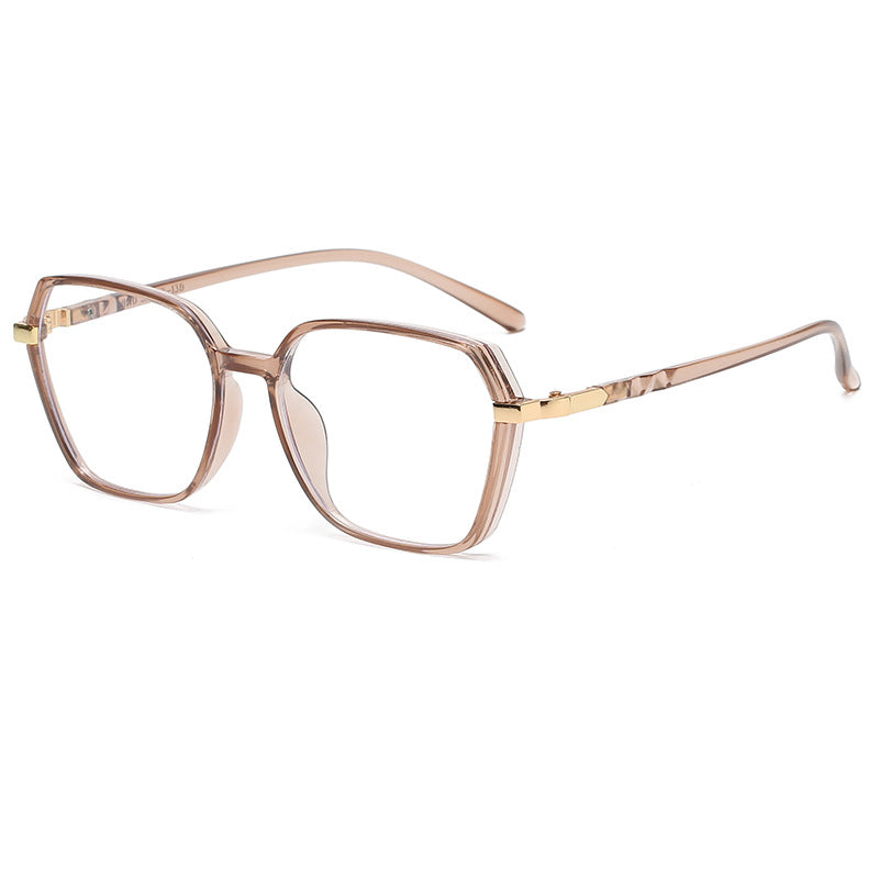 Dame moteriktig kvadratisk lesebrille med gullaccent Luvikno