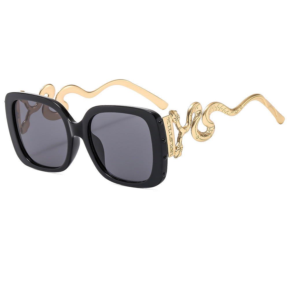 Dame ekstravagant designer solbrille med luksuriøs slangeramme Luvikno