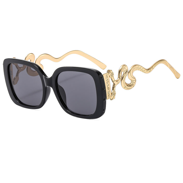 Dame ekstravagant designer solbrille med luksuriøs slangeramme Luvikno