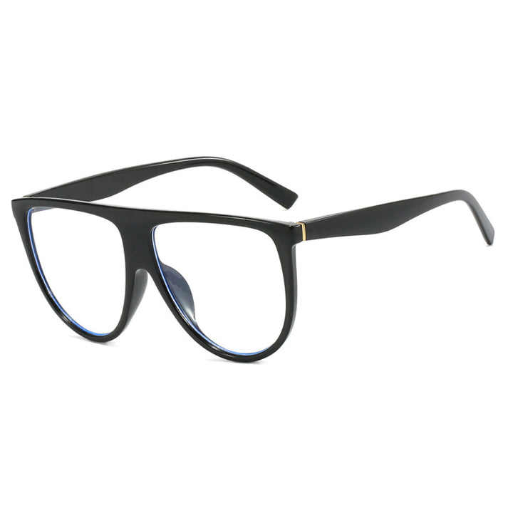 Dame trendy oversized solbriller med stilige transparente rammer Luvikno