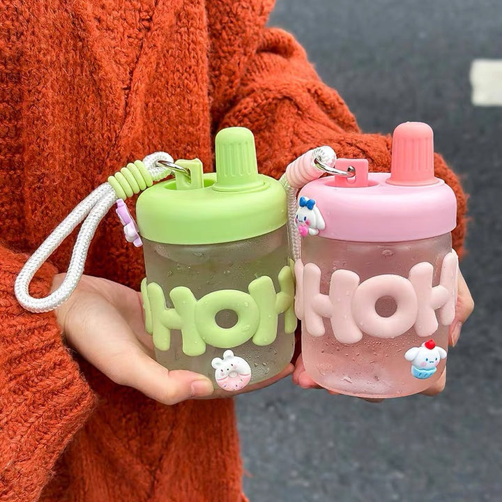 Damen lustige und praktische Wasserflasche mit integrierter Trageschlaufe Luvikno