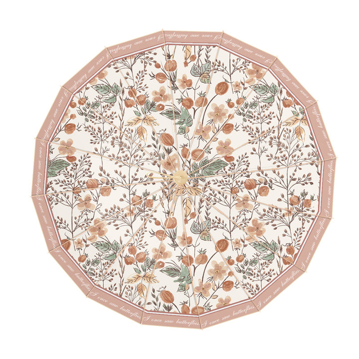 Damer elegant foldbar paraply med blomstermønster Luvikno