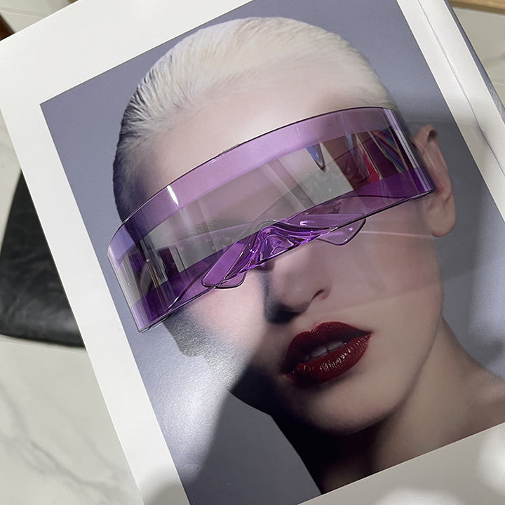Damer futuristisk visir-lignende solbrille Luvikno