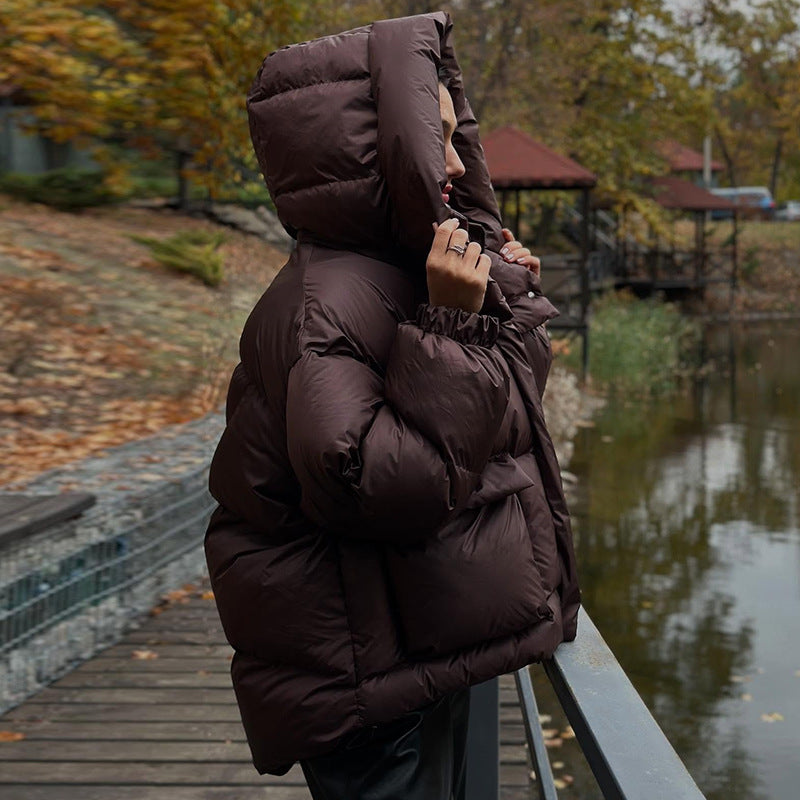 Luvik | Dame quiltet vinterjakke oversized med hette