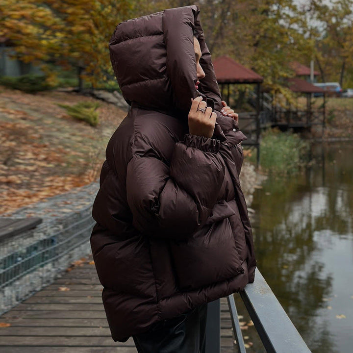 Luvik | Dame quiltet vinterjakke oversized med hette