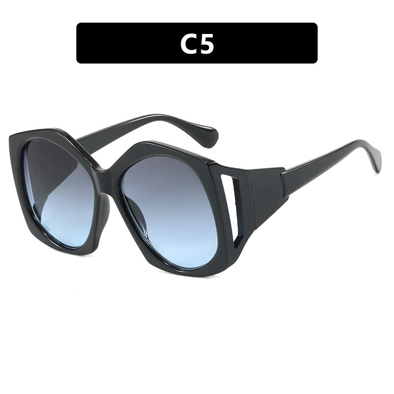 Dame oversized solbrille med futuristisk design Luvikno