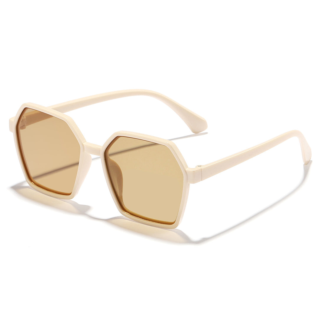 Dame elegant solbrille i moderne hexagon-design Luvikno