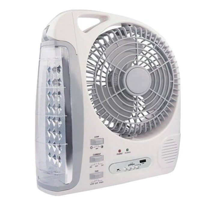 Dame Eks portable vifte med LED-lampe og USB-tilkobling Skanto