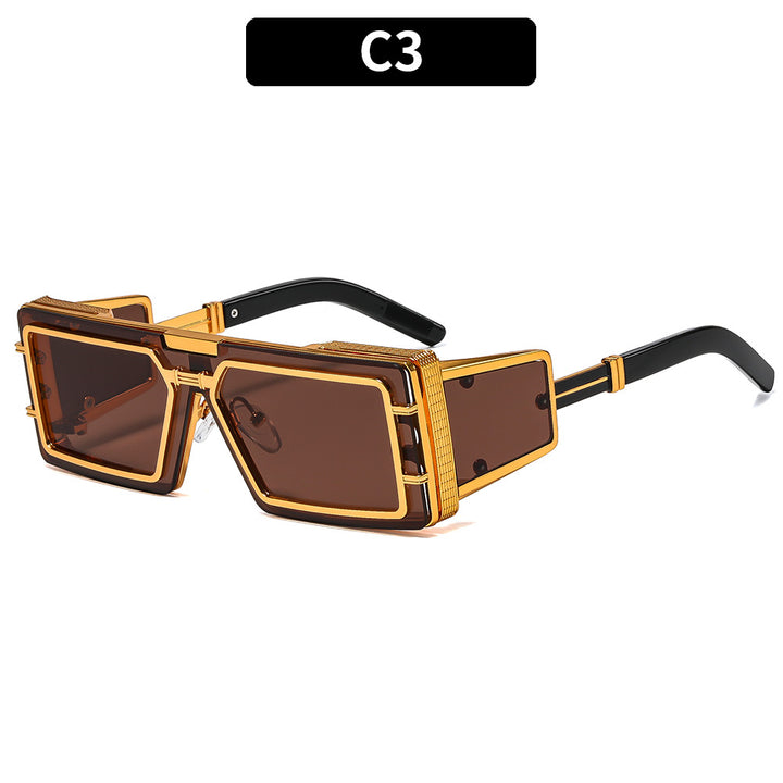 Dame Geometrisk Oversized Solbrille med luksuriøs ramme Luvikno