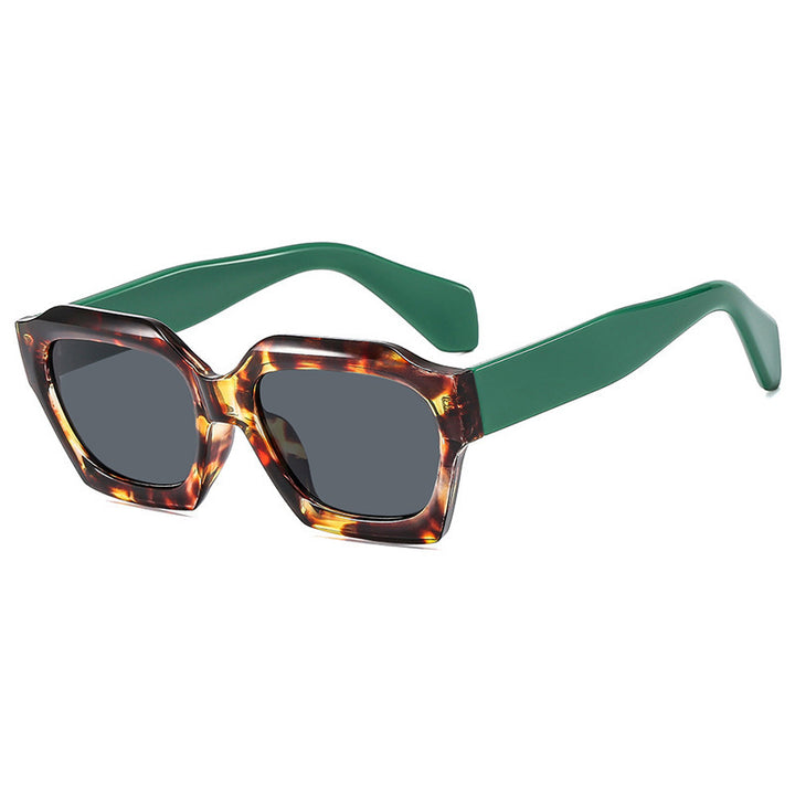 Dame trendy geometrisk solbrille med unikt design Luvikno