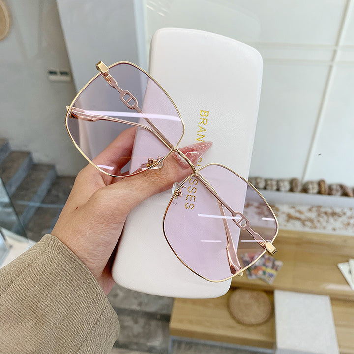 Dame Elegant Oversized Solbrille med Firkant-Design og UV-Beskyttelse Luvikno