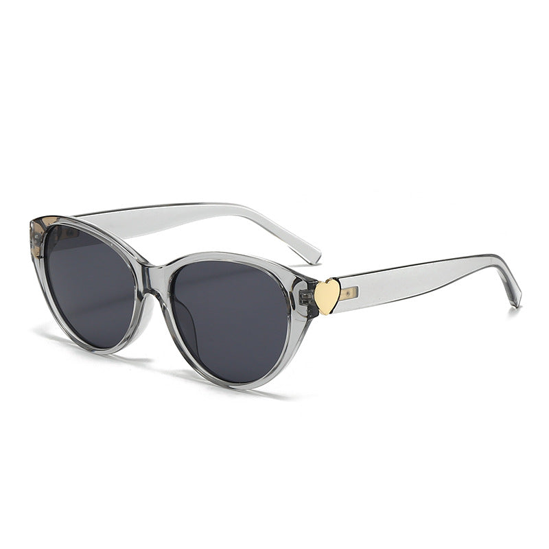 Dame Cat-Eye solbriller med hjerte-motiv Luvikno