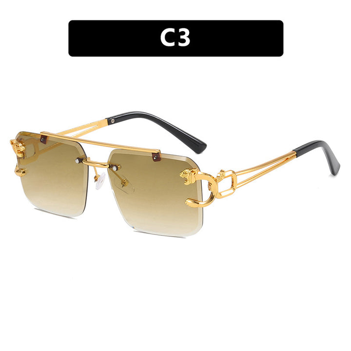 Dame kvadratisk solbrille med elegante dekorative detaljer Luvikno