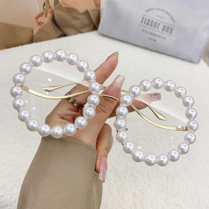 Damer elegant oversized solbriller med stilfull transparent ramme Luvikno