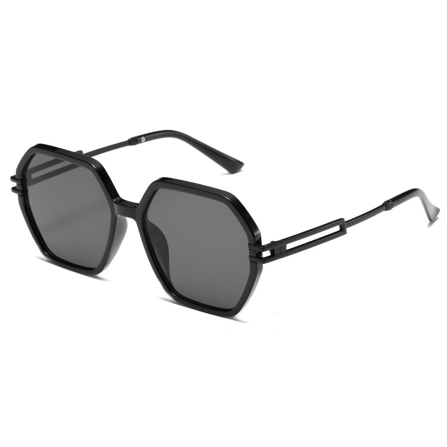 Dame moteriktig solbrille i avantgardistisk heksagon-design Luvikno
