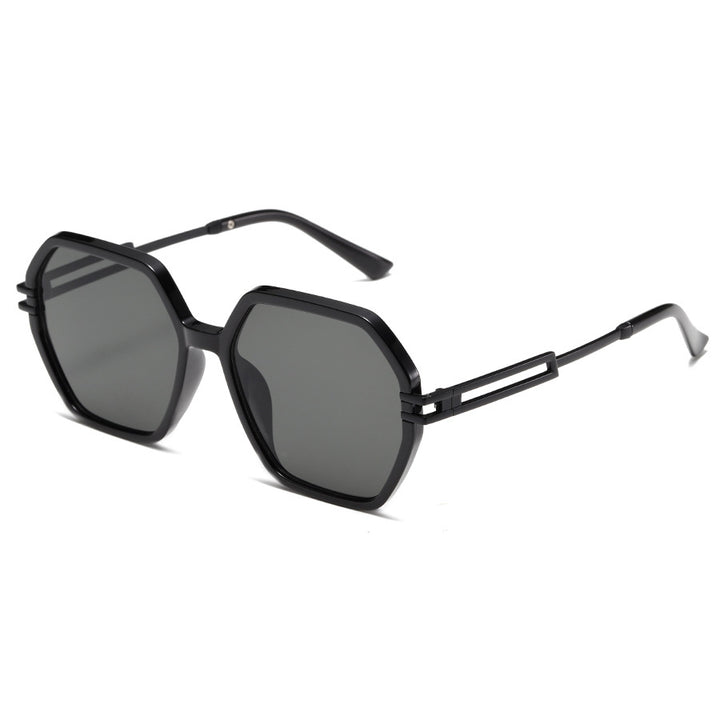 Dame moteriktig solbrille i avantgardistisk heksagon-design Luvikno