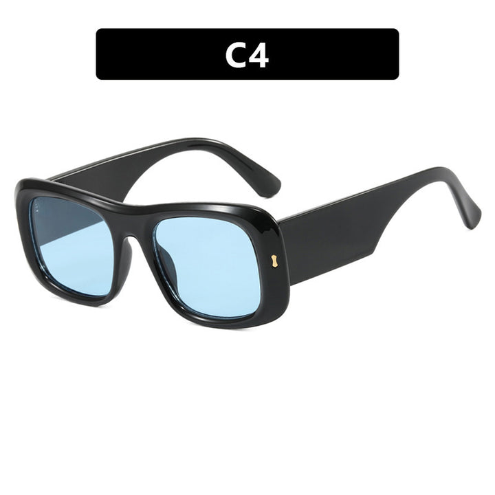 Dame oversized kvadratisk solbrille med bred ramme og polariserte linser Luvikno