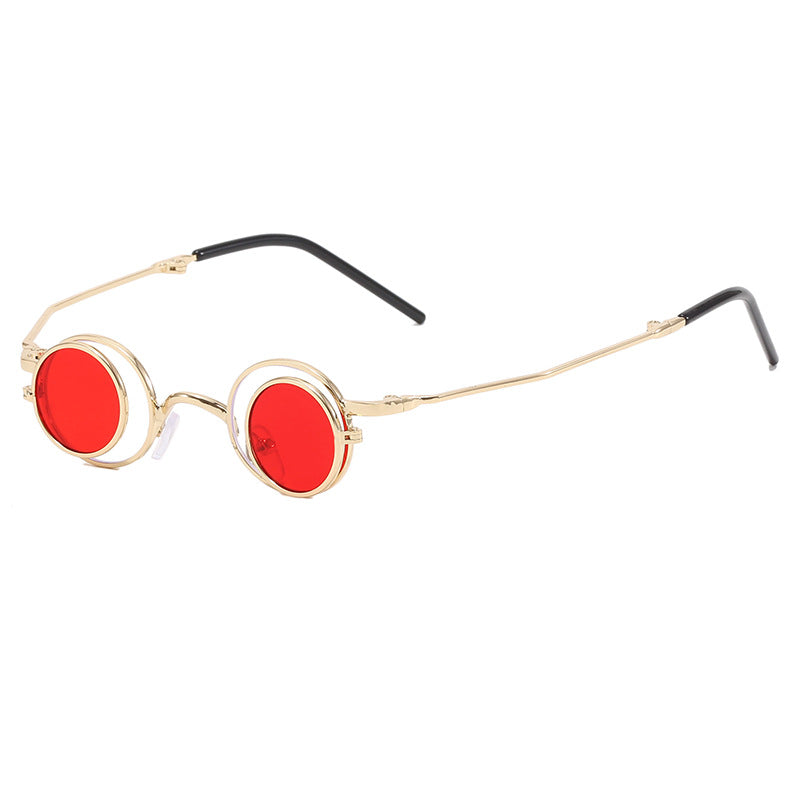 Dame Moderne runde solbriller med elegant metallramme Luvikno