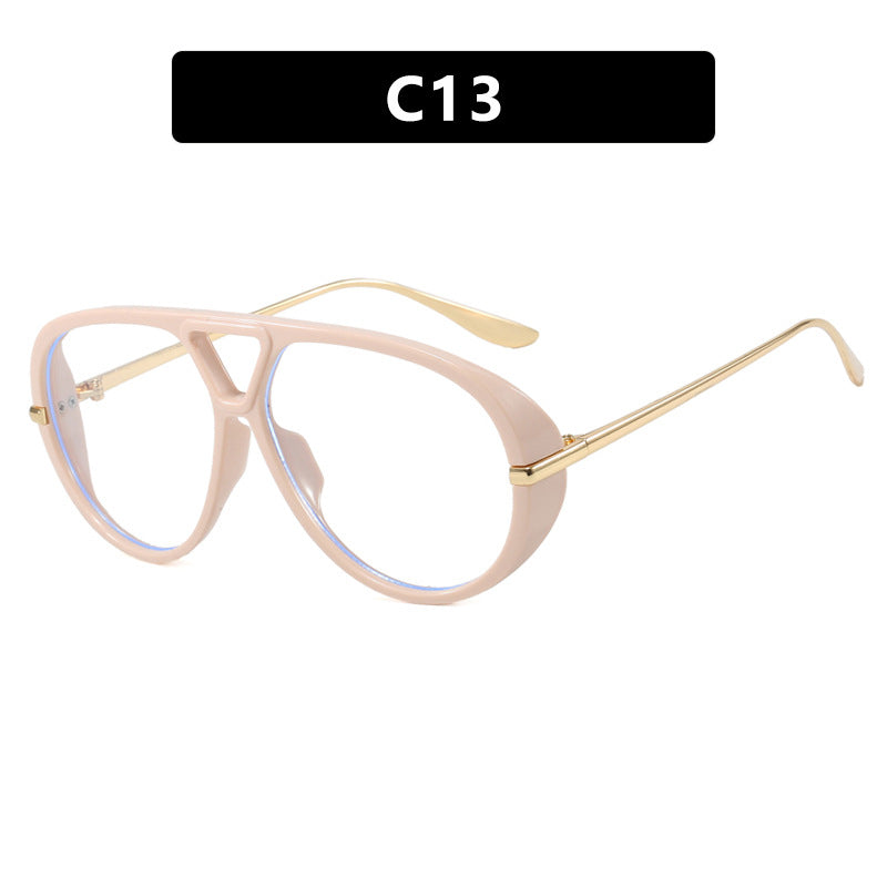 Dame Oversized solbriller med elegant plastramme og speilbelagte glass Luvikno