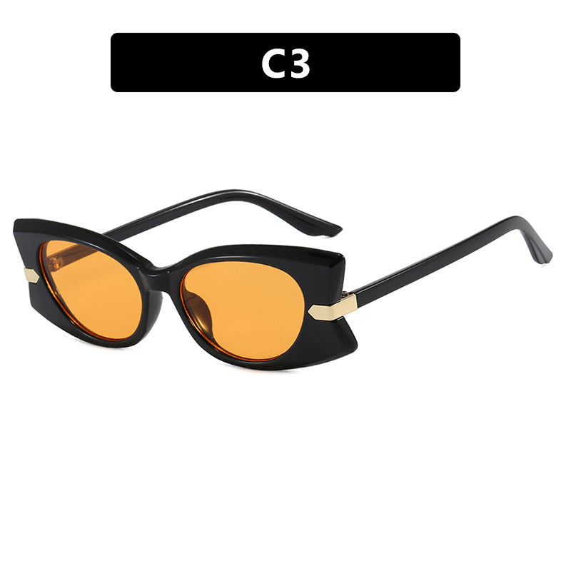 Dame Cat-Eye Solbrille med stilfull metalldetalj og UV-beskyttelse Luvikno