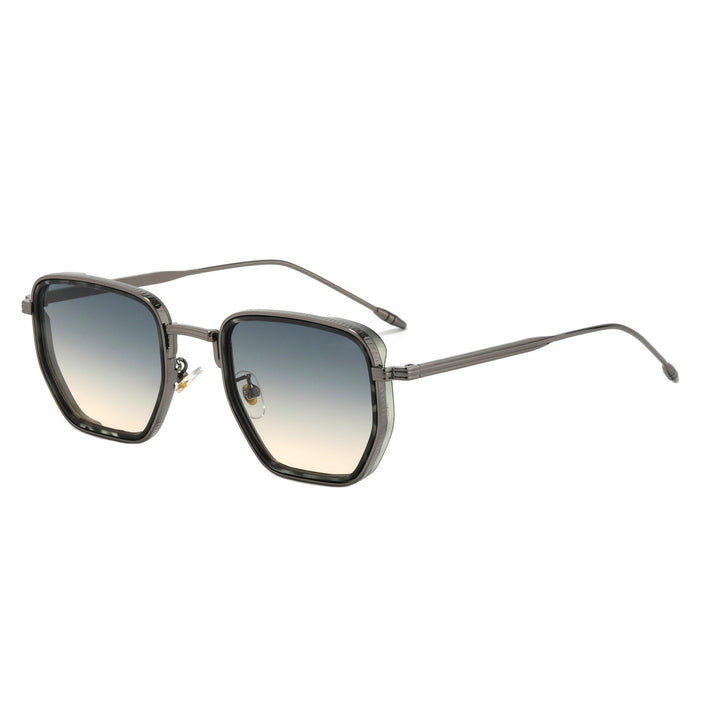 Dame Kvadratisk Designer Solbrille med moderne Metallramme Luvikno