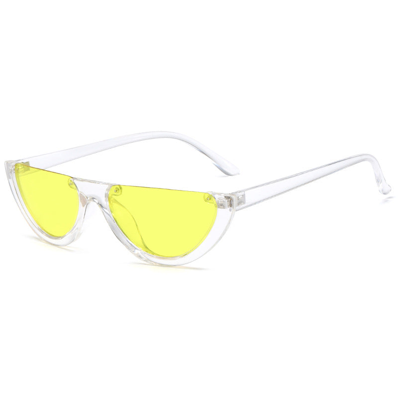 Dame trendy Cat-Eye solbriller med gjennomsiktig ramme Luvikno