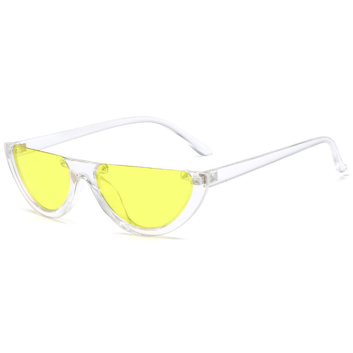 Dame trendy Cat-Eye solbriller med gjennomsiktig ramme Luvikno