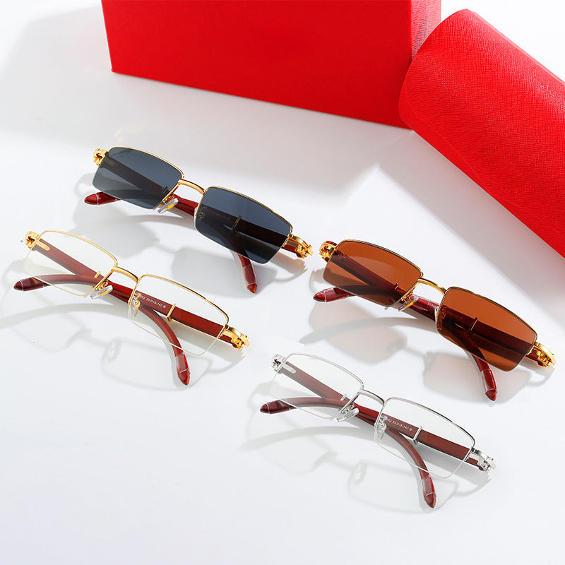 Dame modische solbrille med elegant metallramme og høykvalitets glass Luvikno