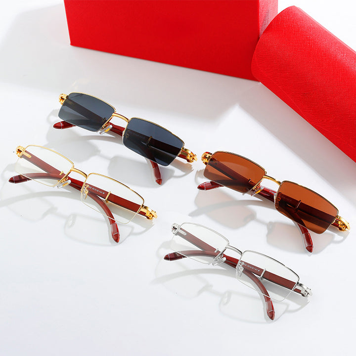 Dame modische solbrille med elegant metallramme og høykvalitets glass Luvikno