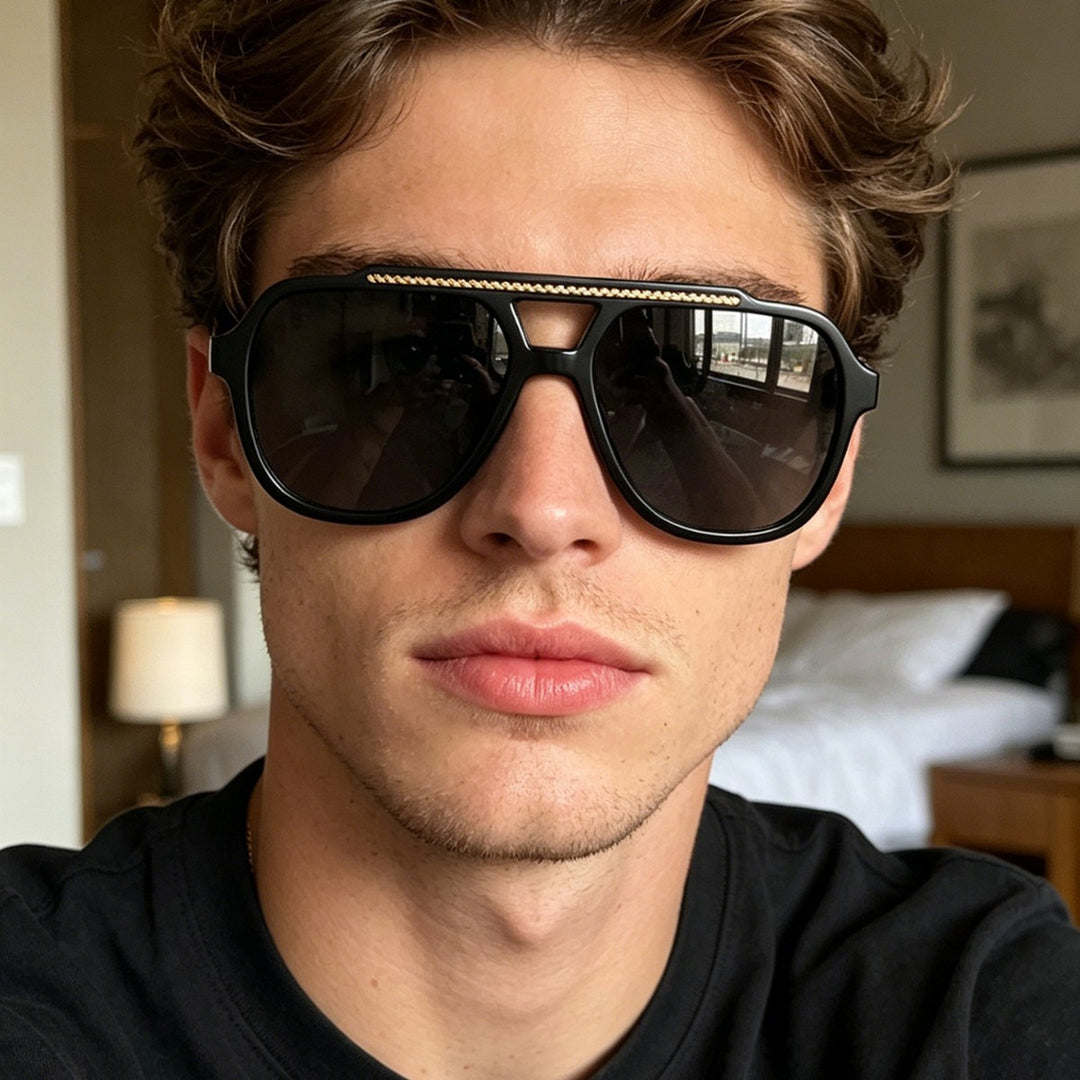 Dame Designer-solbrille med ekstravagant mønster og beskyttende UV-beskyttelse Luvikno