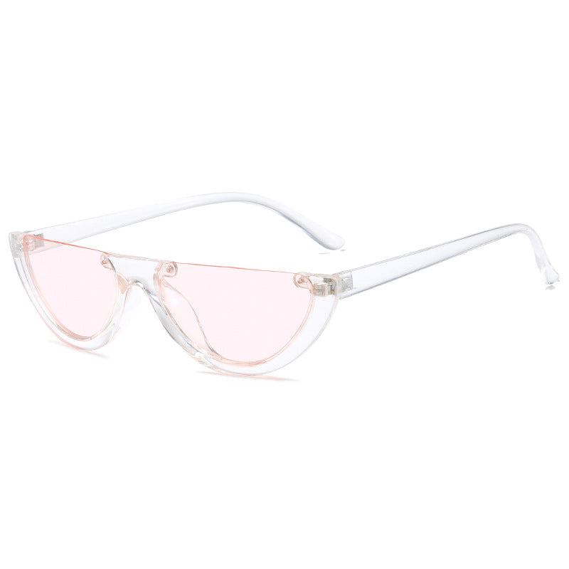 Dame trendy Cat-Eye solbriller med gjennomsiktig ramme Luvikno