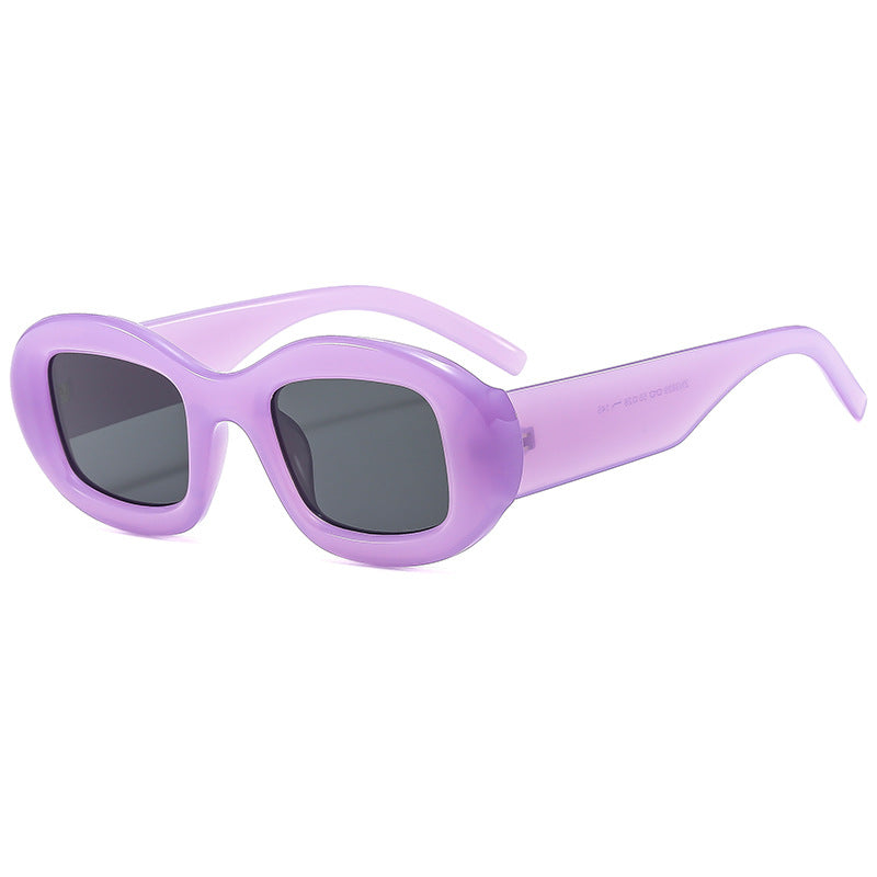 Dame Modisk solbrille med myk, buet ramme Luvikno