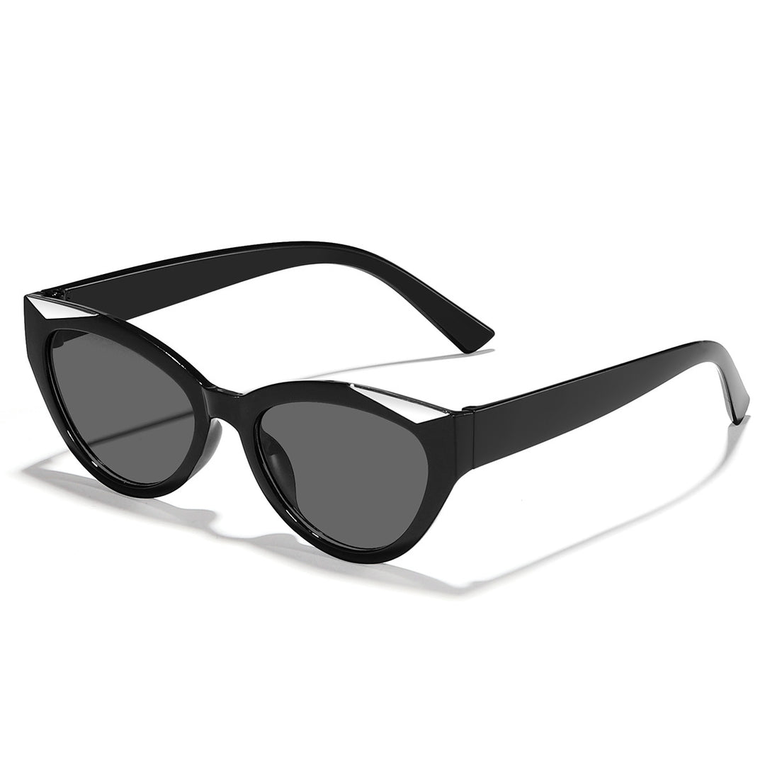 Dame moter Cat-Eye solbrille med glitrende detaljer Luvikno