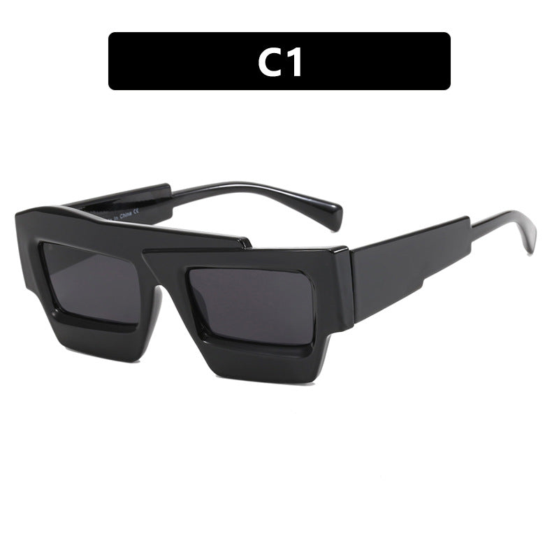 Dame trendy geometrisk solbrille Luvikno