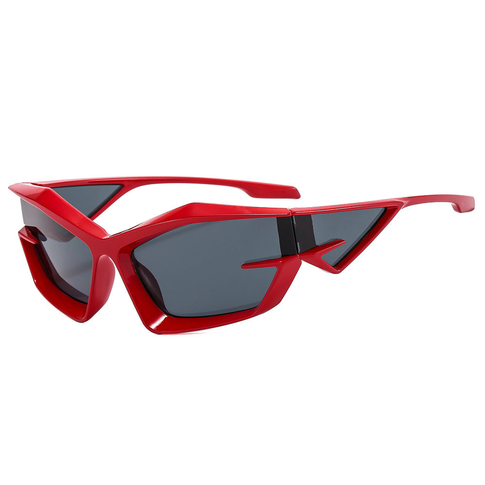 Damer futuristisk solbrille med unikt polygon-design Luvikno