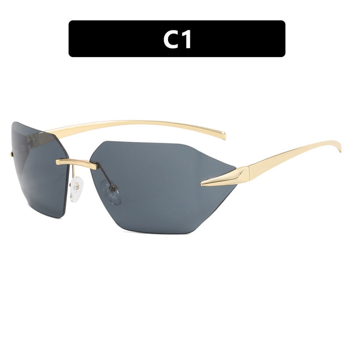 Damer geometrisk solbrille med elegant metallramme og polarisert glass Luvikno