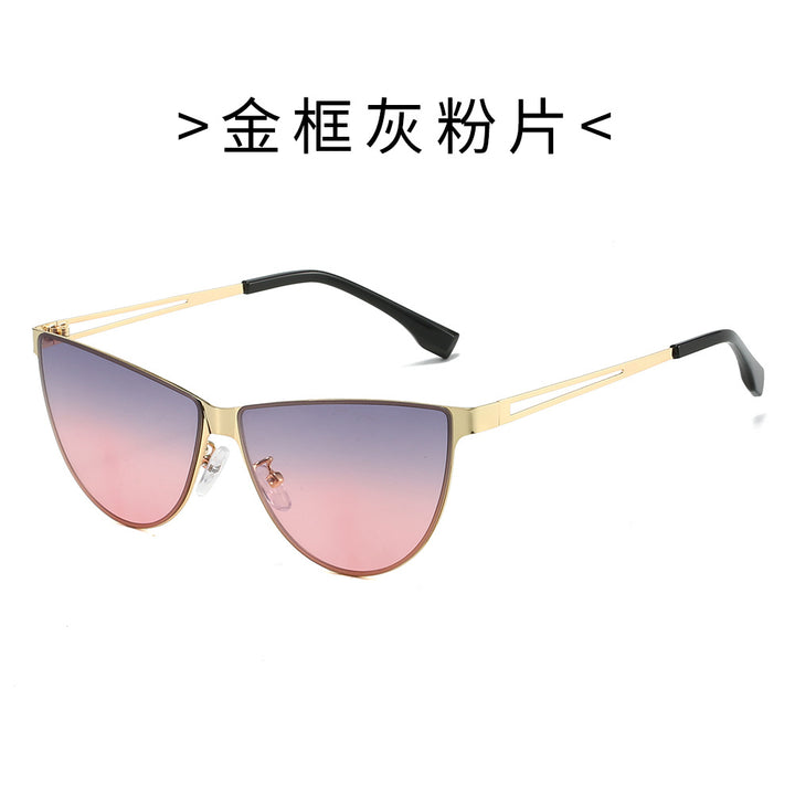 Damer Modische Cat-Eye solbriller med elegant metallramme Luvikno