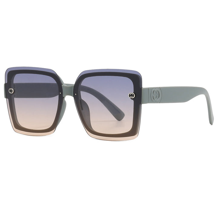 Dame oversized kvadratisk solbrille med elegant ramme Luvikno