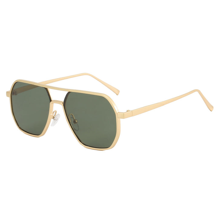 Dame trendy solbrille med moderne geometrisk ramme Luvikno