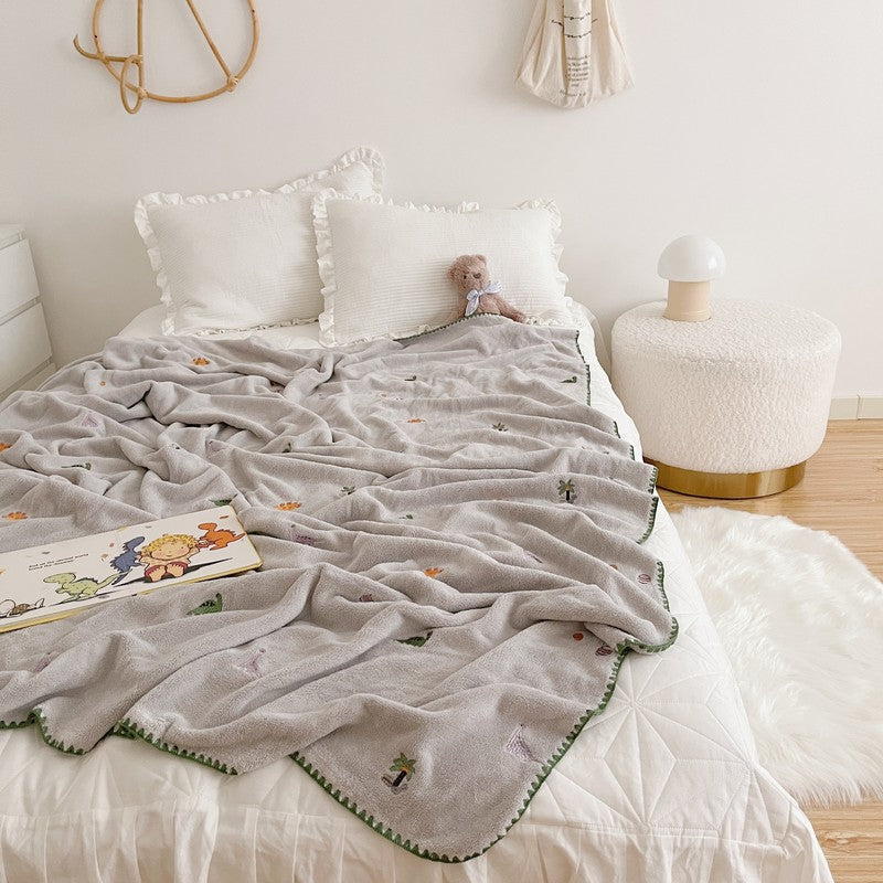 Unisex Myk Snuggle Teppe med Unik Dyremønster Luvikno