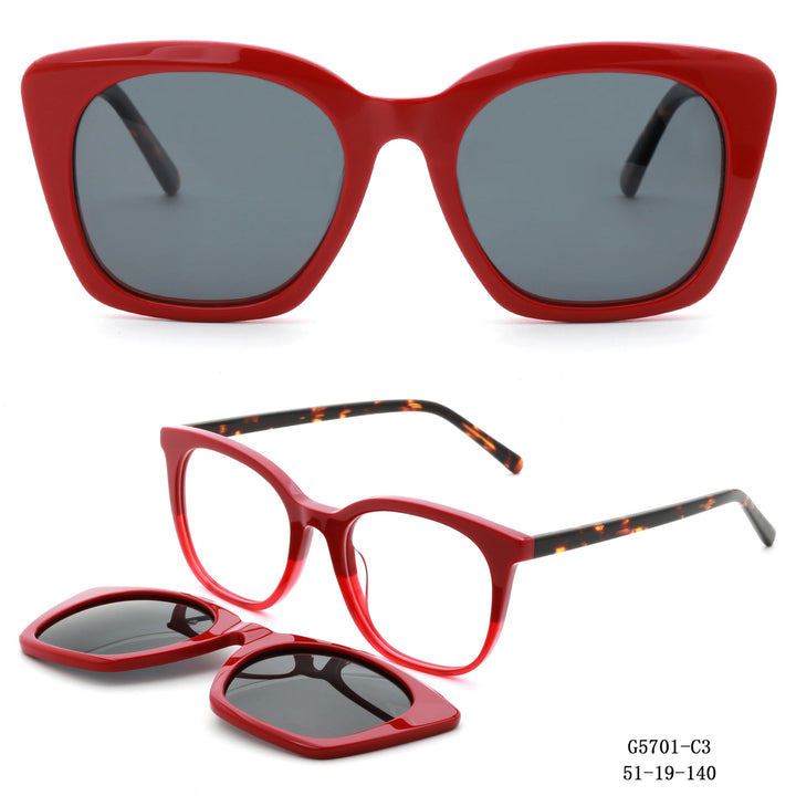 Dame retro-inspirert solbrille med avtagbare glass Luvikno