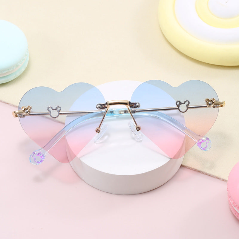Dame hjerteformet solbrille med speilende linser Luvikno