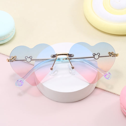 Dame hjerteformet solbrille med speilende linser Luvikno